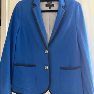 Talbots Women's Royal Blue Blazer with Black Trim